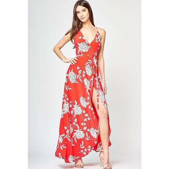 Yumi Kim Dresses & Skirts - Yumi Kim Rush Hour red floral maxi dress